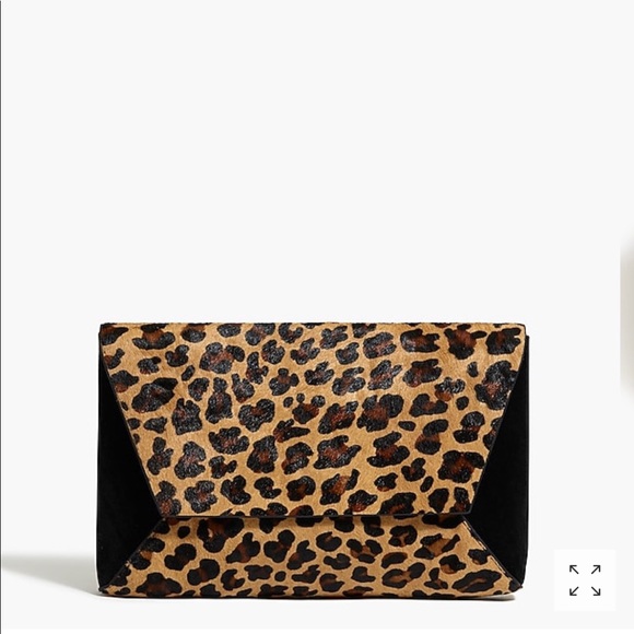 J. Crew Handbags - NWT J. Crew calf hair leopard envelope clutch